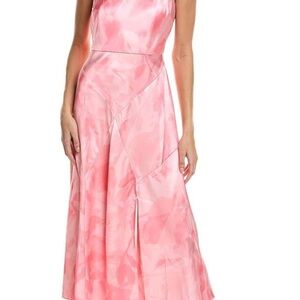 Ted Baker High Neck Statement Pink Midi Dress